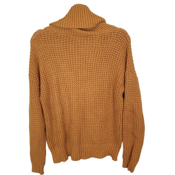 ModCloth Corn Maze Turtleneck Sweater Size M Chunky Waffle Pullover Relaxed Boho - Picture 9 of 9